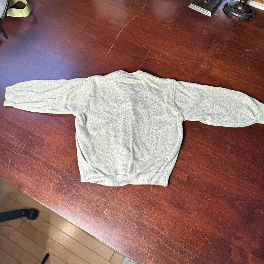 VINTAGE BABY GAP Leopard Cheetah Print Cardigan Sweater Size 12-24 Months